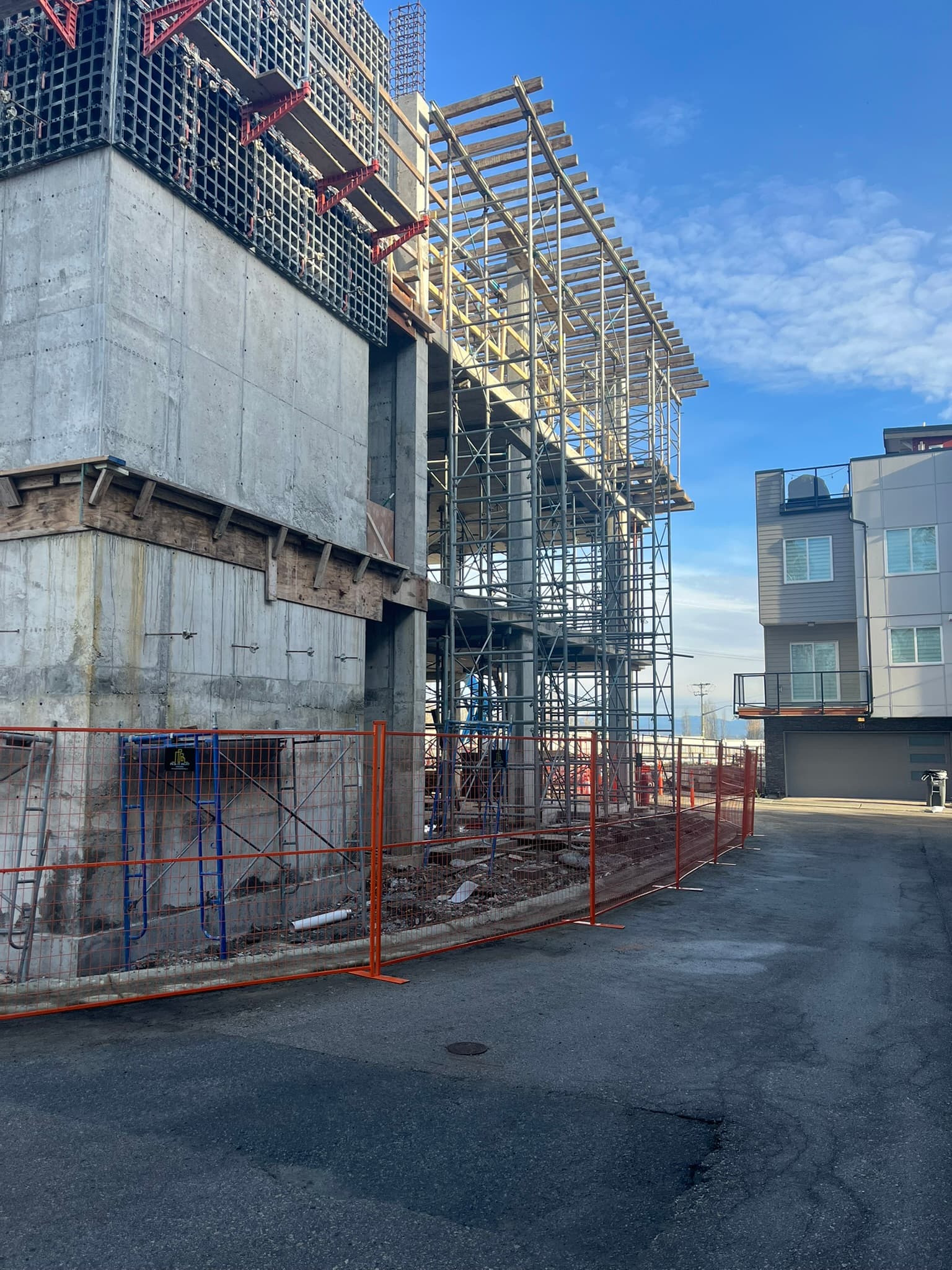 Construction site with fencing